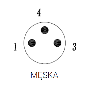 Wtyczka M8, wtyk prosty, 3 piny, męska