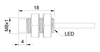 Induktiver Sensor M8 L=18 mm Kabel 3m NPN NO Sn = 2 mm