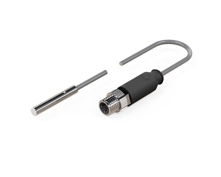 Czujnik indukcyjny M4 L=25 mm przewód 0,3 m wtyczka M8 PNP NO Sn = 0,6 mm