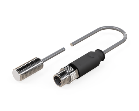 Czujnik indukcyjny M8 L=18 mm przew 0,3 m wtyczka M8 NPN NO & NC Sn = 1 mm