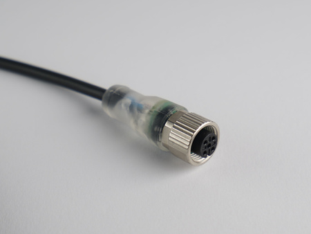 Kabel przyłączeniowy M12 4 pin żeński prosty, dioda led, przewód PVC 3 m z otwartymi końcówkami