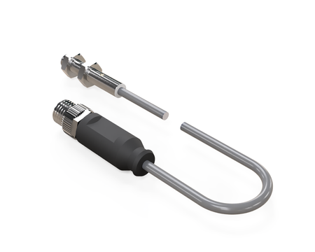 Inductive sensor M5 28 mm cable 0,3 m connector M8 PNP NC Sn = 0,8 mm