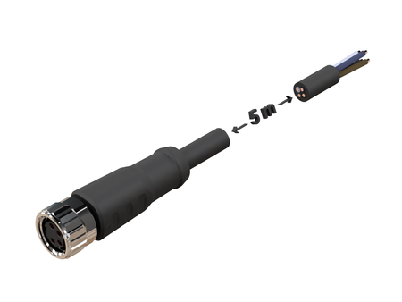 NXOC08061105 - 3 - Připojovací kabel M8 4 pin samice rovný, kabel PVC 5 m s otevřenými konci