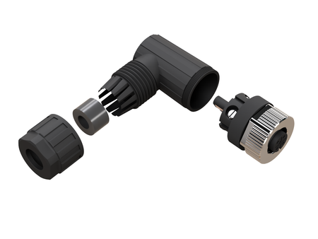 F12-5R - 13 - Konektor M12 5-pin samice úhlový – konektor pro snímače a průmyslovou automatizaci