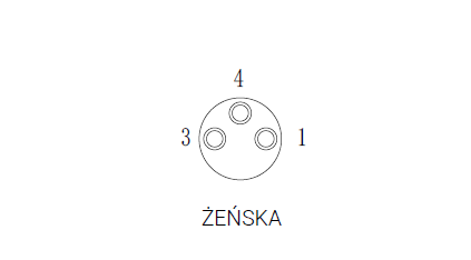 Kabel przyłączeniowy M8 3 pin żeński prosty, dioda led, przewód PUR 3 m z otwartymi końcówkami