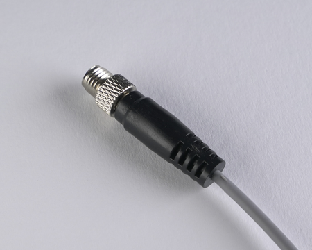 Inductive sensor M5 28 mm cable 0,3 m connector M8 NPN NO Sn = 0,8 mm