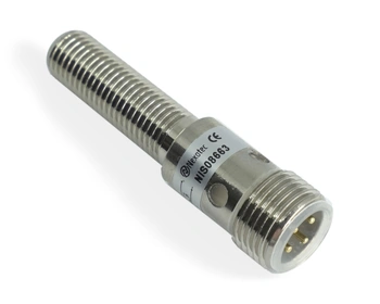 Induktív érzékelő M8 L=45 mm csatlakozó M12 PNP NO Sn = 4 mm