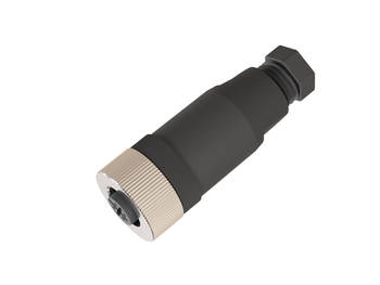 F12-4S - Wtyczka M12, wtyk prosty, 4 piny, żeńska, bez diody led