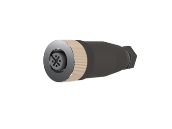 F12-5S - Wtyczka M12, wtyk prosty,5 pinów, żeńska, bez diody led