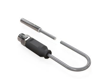 NIS05103 - Czujnik indukcyjny M5 28 mm przewód 0,3 m wtyczka M8 PNP NO Sn = 0,8 mm